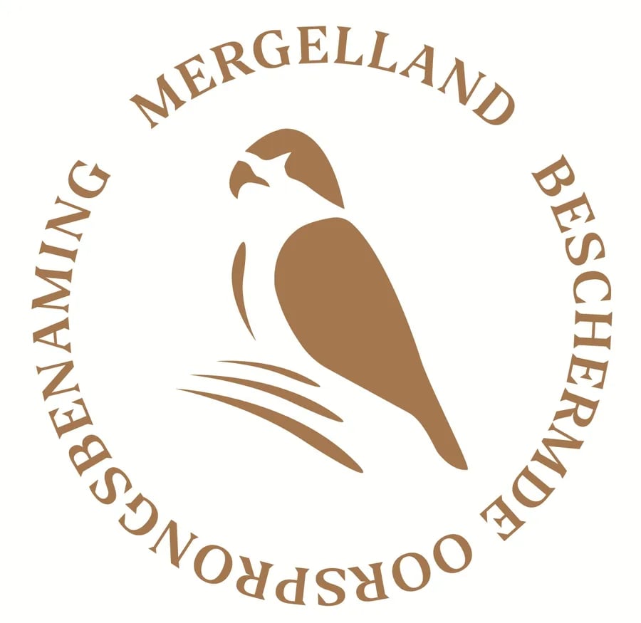 PDO Mergelland kestrel logo, the seal for protected designation of origin wines from the south of Dutch Limburg