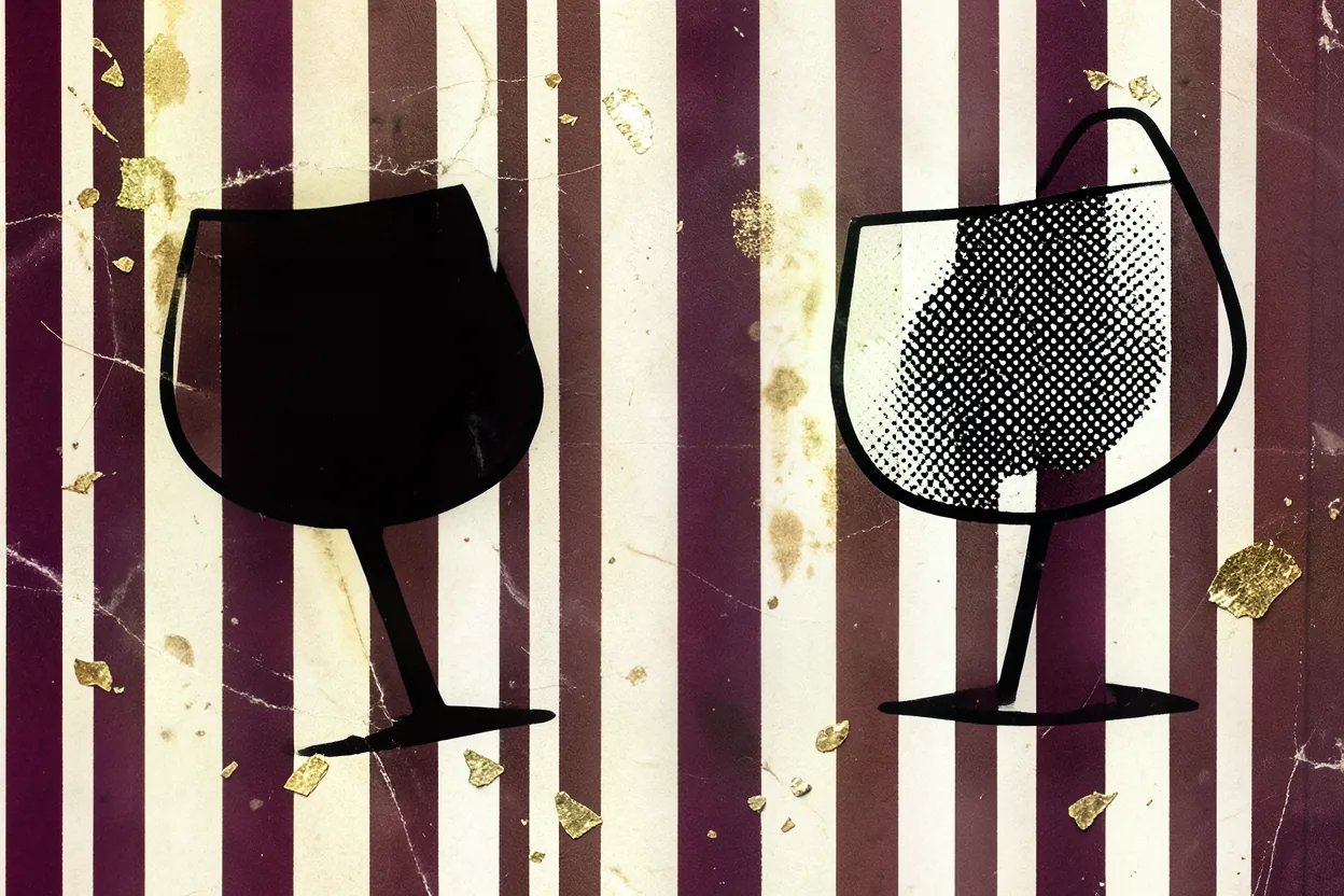 Zebra striping drinking: two glasses side by side, one alcoholic, one alcohol-free