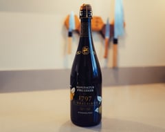 Bottle of Jörg Geiger Champagner Bratbirne sparkling pear cider