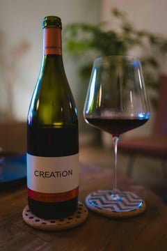 Creation Estate Pinot Noir 2022 bottle from South Africa on a table