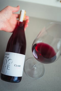 Bottle of Rouge Clair by M. Chapoutier, the chilled red wine from the Rhône