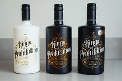 Bottles of Kings of Prohibition wine with art-deco labels